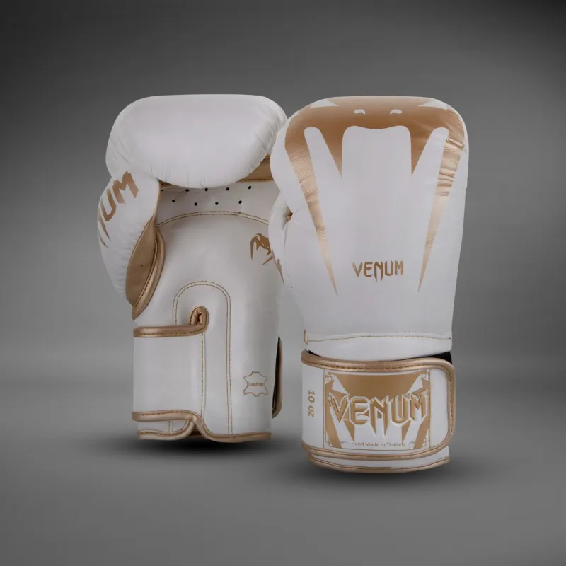 Venum Giant 3.0 Boxing Gloves - Nappa Leather - White/Gold - Image 2