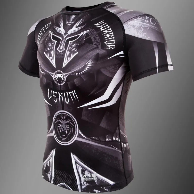 Venum Gladiator 3.0 Rashguard - Black/White - Short Sleeves - Image 2
