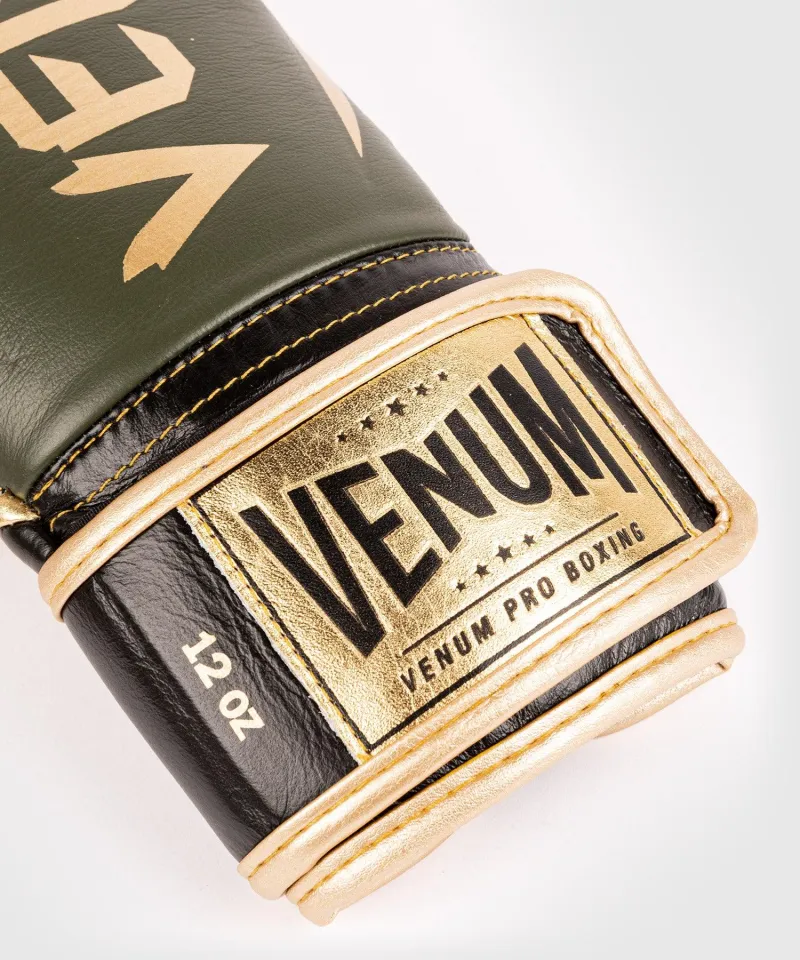Venum Hammer Pro Boxing Gloves Velcro - Khaki/Gold - Image 3