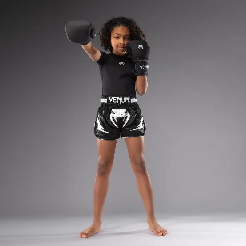 Venum Inferno Kids Muay Thai Shorts - Black - Image 5