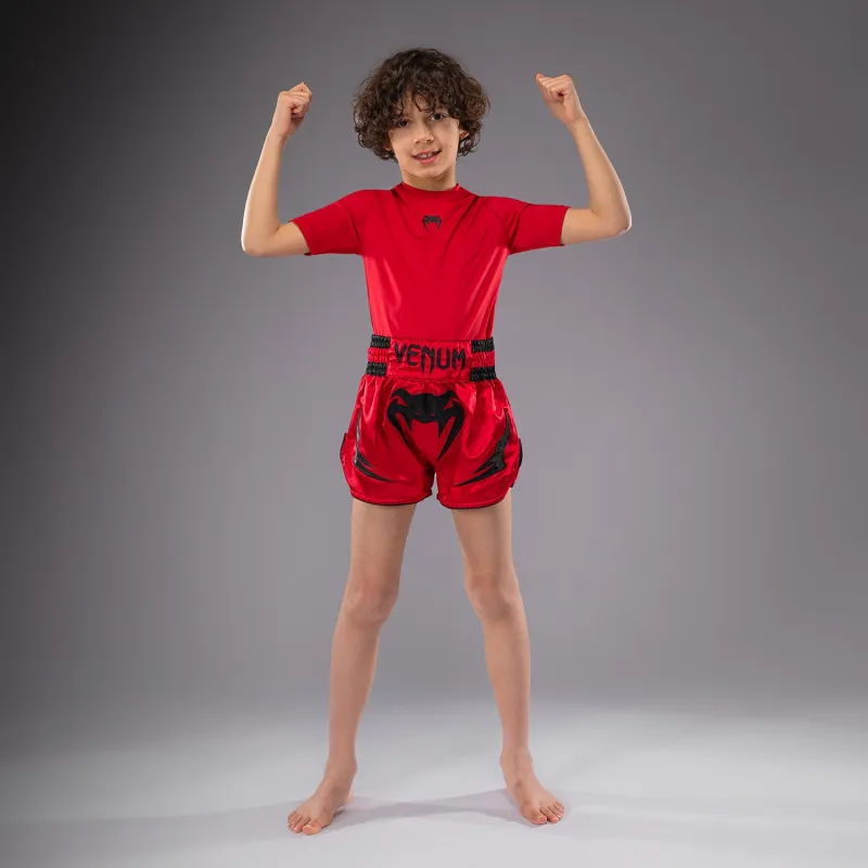 Venum Inferno Kids Muay Thai Shorts - Red - Image 5