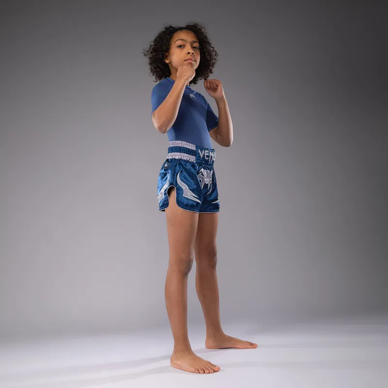 Venum Inferno Kids Muay Thai Shorts - Blue - Image 2