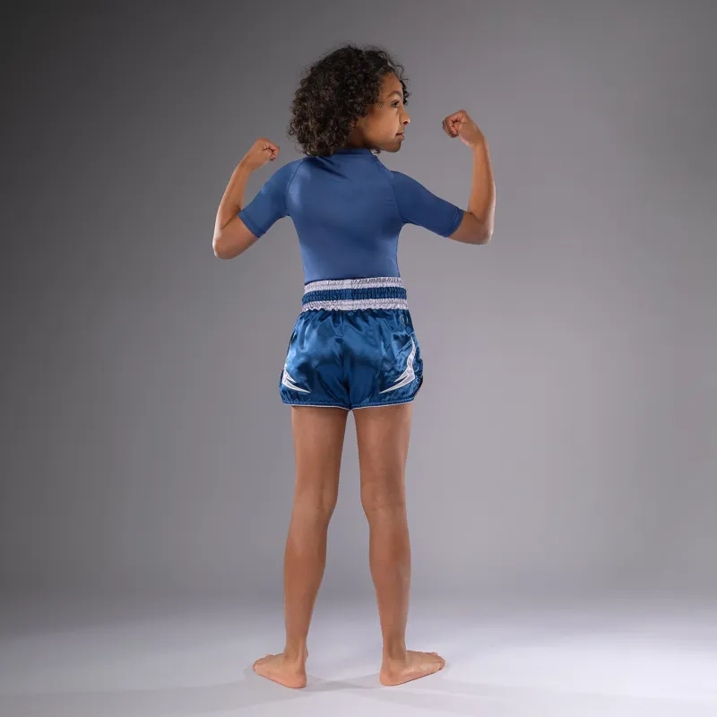Venum Inferno Kids Muay Thai Shorts - Blue - Image 3