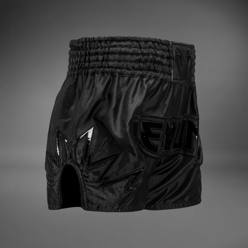 Venum Inferno Muay Thai Shorts - Black/Black - Image 4