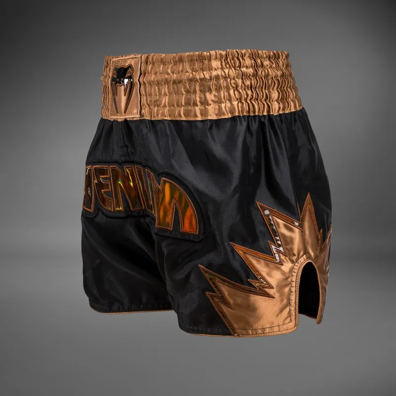 Venum Inferno Muay Thai Shorts - Black/Bronze - Image 2