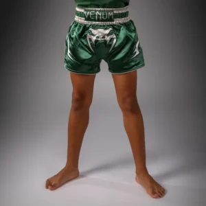 Venum Inferno Muay Thai Shorts - Forest Green/ Off White