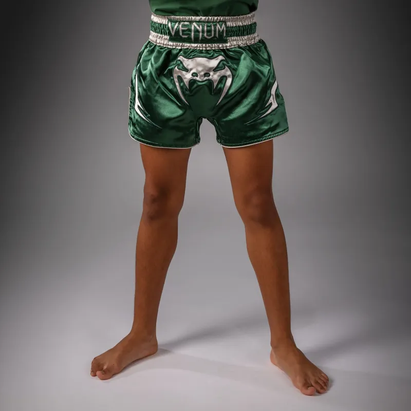 Venum Inferno Muay Thai Shorts - Forest Green/ Off White