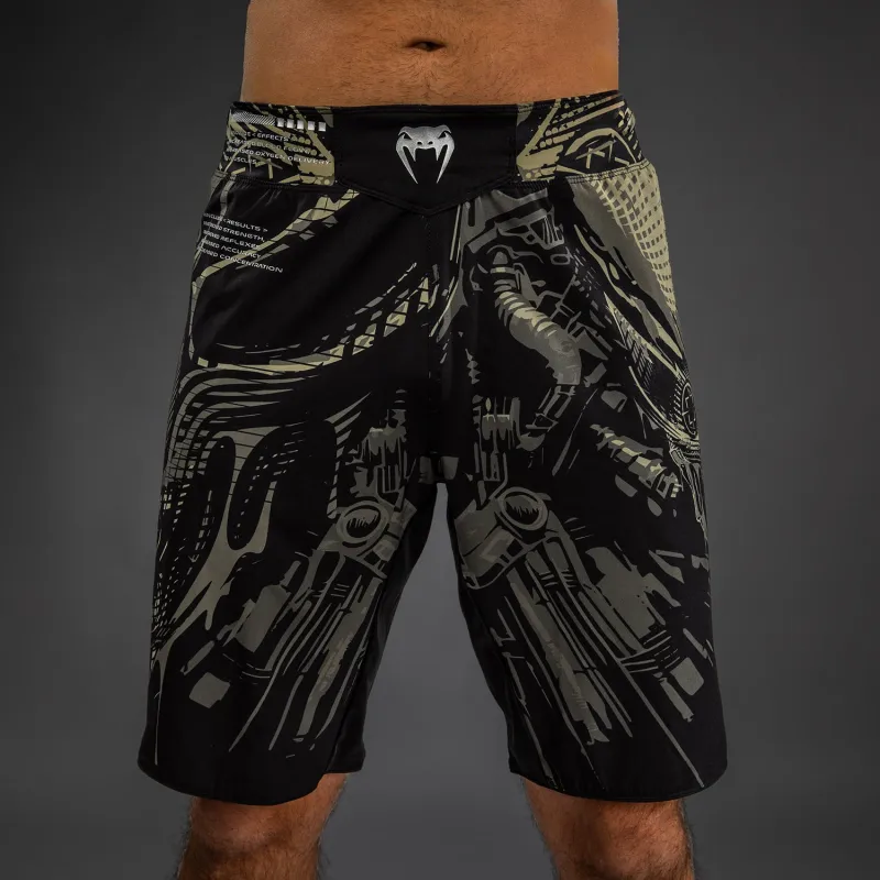 Venum Invader Fight Shorts - Black/Sand - Image 2