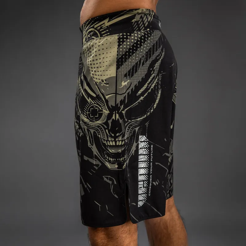 Venum Invader Fight Shorts - Black/Sand - Image 3