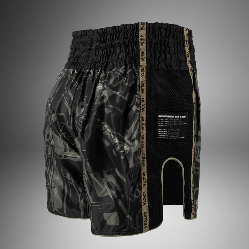 Venum Invader Muay Thai Shorts - Black/Sand - Image 2