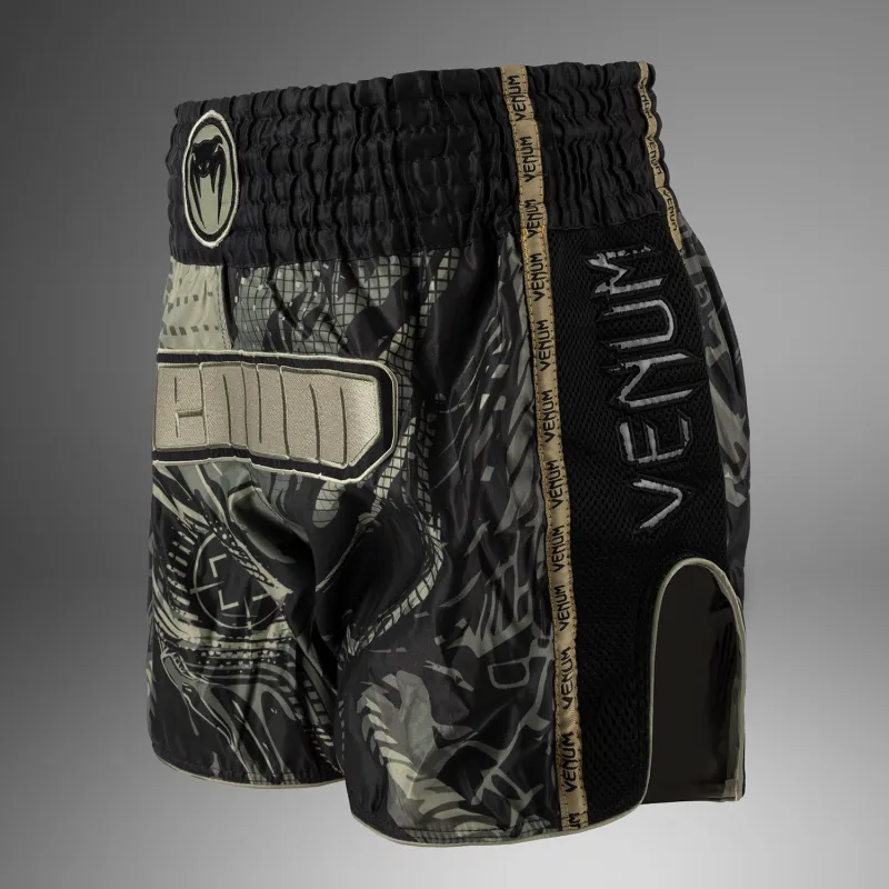 Venum Invader Muay Thai Shorts - Black/Sand - Image 4