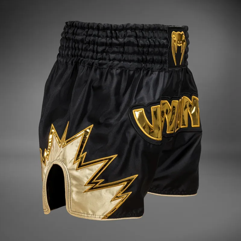 Venum Inferno Muay Thai Shorts - Black/Gold - Image 4