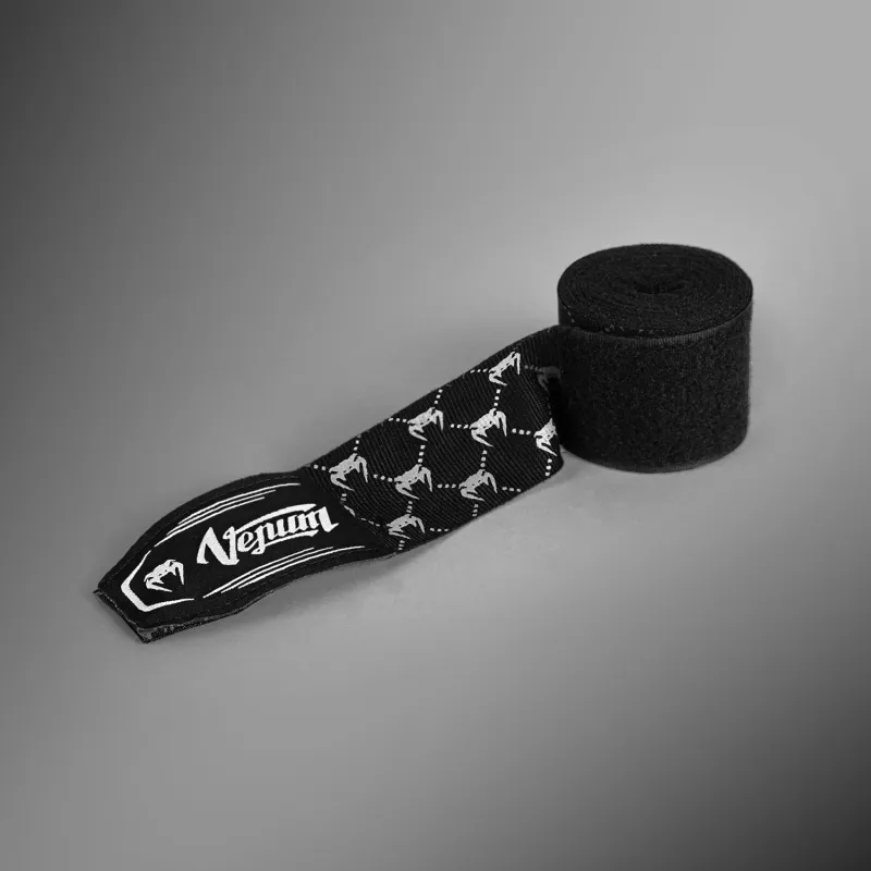 Venum Kontact Evo Monogram Boxing Hand Wraps - Black/White - Image 2