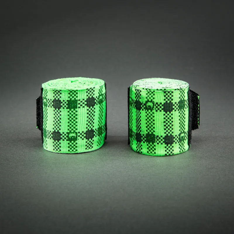 Venum Kontact Evo Tartan Handwraps - Neon Green