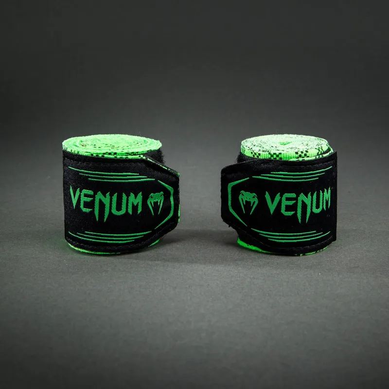 Venum Kontact Evo Tartan Handwraps - Neon Green - Image 2