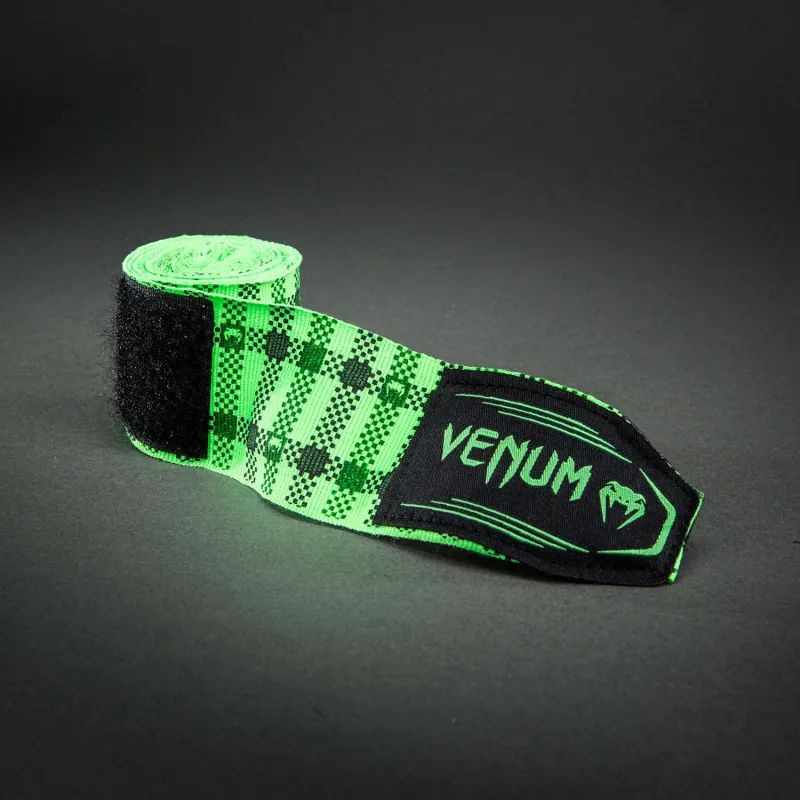 Venum Kontact Evo Tartan Handwraps - Neon Green - Image 3