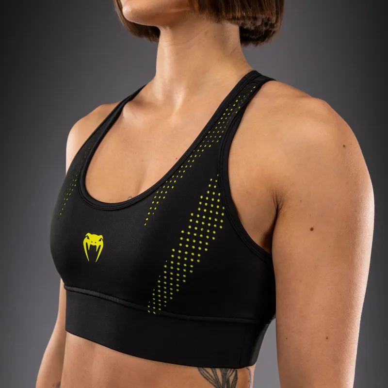 Venum Lazer Women's Sports Bra - Black/Yellow - Image 4
