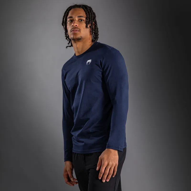 Venum Lineup Long Sleeve T-Shirt Navy - Blue/White - Image 2