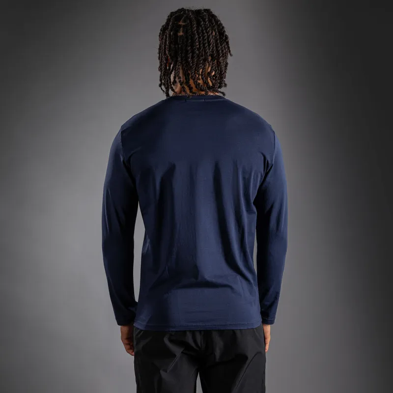 Venum Lineup Long Sleeve T-Shirt Navy - Blue/White - Image 3