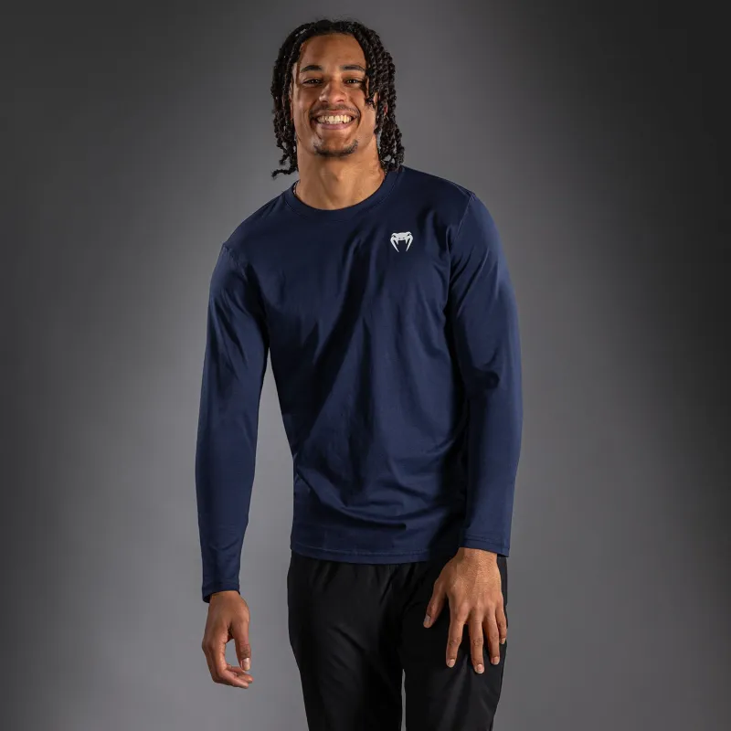 Venum Lineup Long Sleeve T-Shirt Navy - Blue/White - Image 4