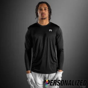 Venum Lineup Personalized Performance Long Sleeve T-Shirt - Black/White