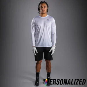 Venum Lineup Personalized Performance Long Sleeve T-Shirt - White/Black