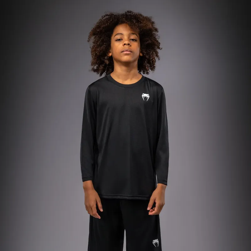 Venum Lineup Youth Performance Long Sleeve T-Shirt - Black/White - Image 3