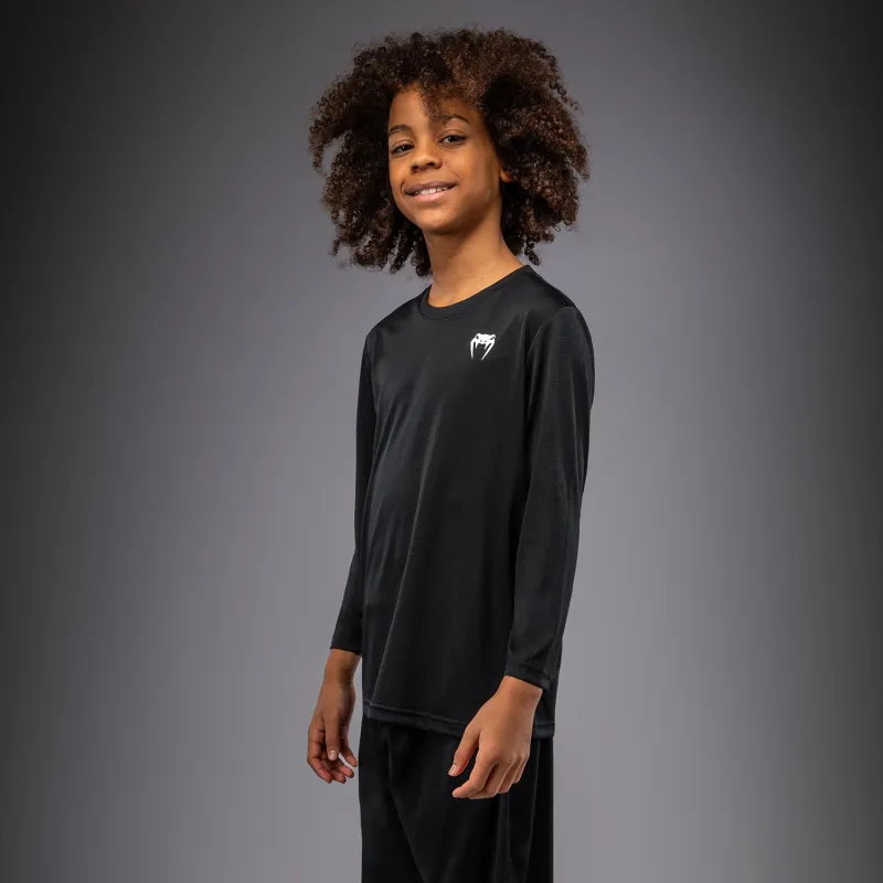 Venum Lineup Youth Performance Long Sleeve T-Shirt - Black/White - Image 4