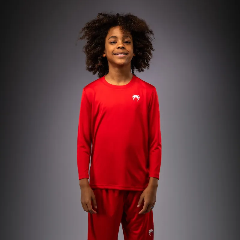 Venum Lineup Youth Performance Long Sleeve T-Shirt Red/White - Image 2