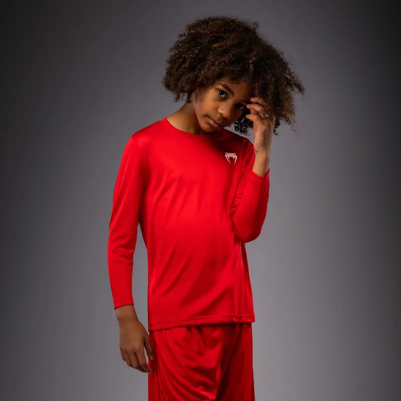 Venum Lineup Youth Performance Long Sleeve T-Shirt Red/White - Image 5