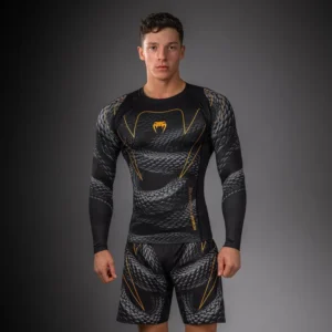 Venum Matupa Long Sleeve Rashguard - Black/Grey/Gold