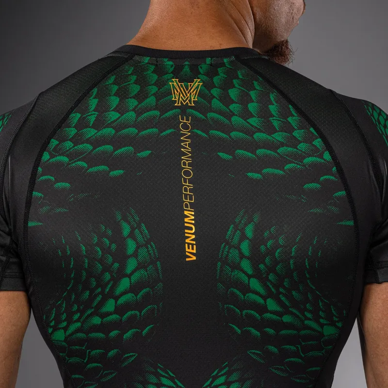 Venum Matupa Short Sleeve Rashguard - Black/Green/Gold - Image 5