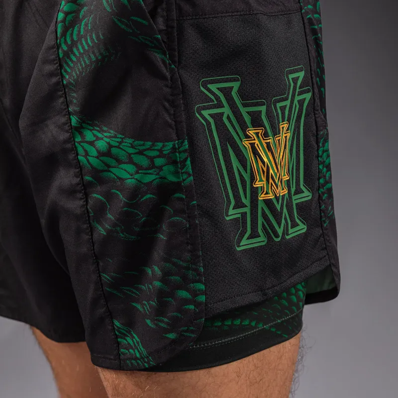 Venum Matupa Training Shorts - Black/Green/Gold - Image 5