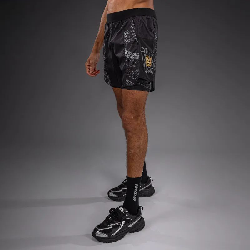 Venum Matupa Training Shorts - Black/Grey/Gold - Image 3
