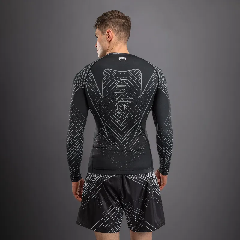 Venum Midnight Fury Long Sleeve Rashguard - Black/Grey/Silver - Image 4