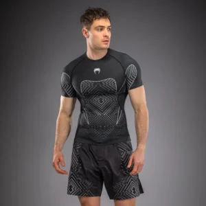 Venum Midnight Fury Short Sleeve Rashguard - Black/Grey/Silver