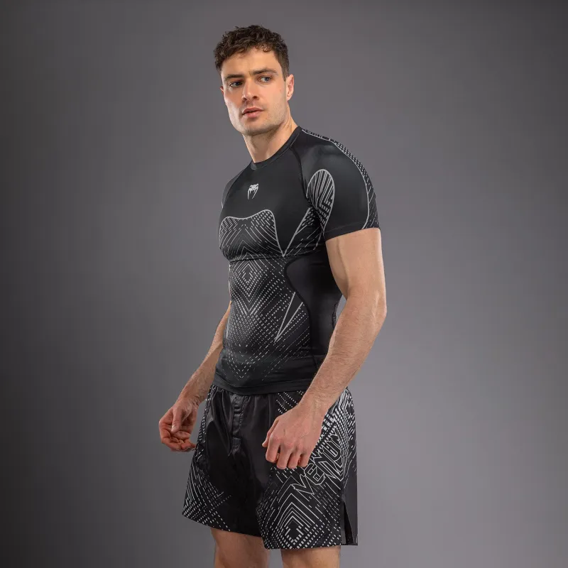 Venum Midnight Fury Short Sleeve Rashguard - Black/Grey/Silver - Image 3