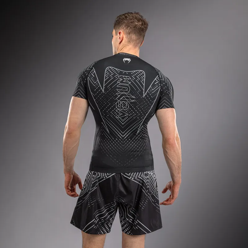 Venum Midnight Fury Short Sleeve Rashguard - Black/Grey/Silver - Image 4