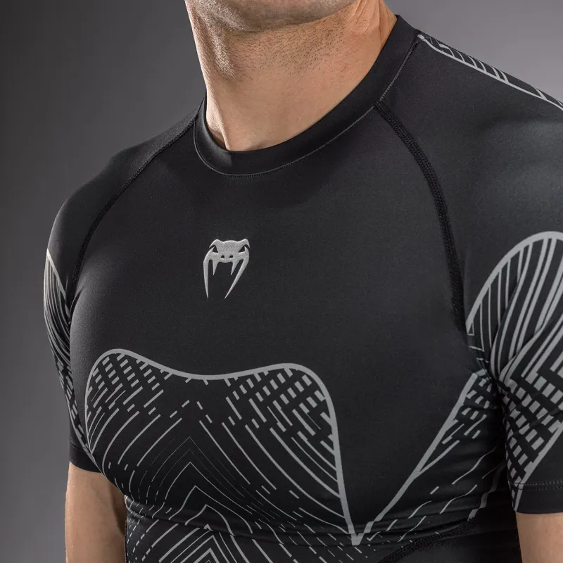Venum Midnight Fury Short Sleeve Rashguard - Black/Grey/Silver - Image 5