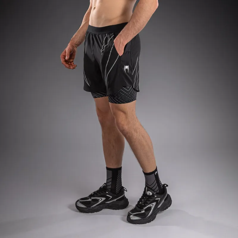 Venum Midnight Fury Training Shorts - Black/Grey/Silver - Image 3