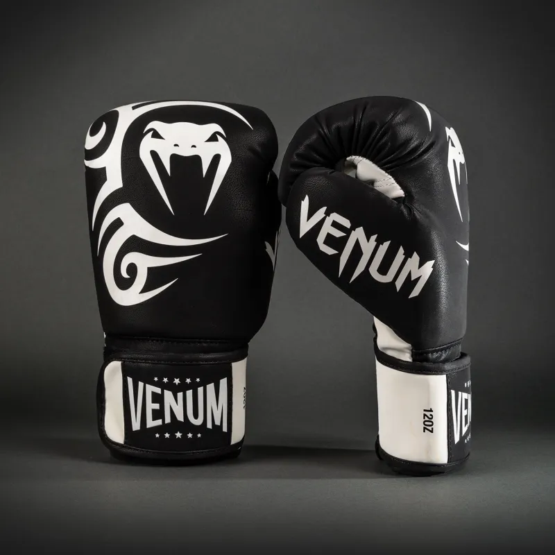 Venum Mike Tyson Replica Boxing Gloves - Deep Black/Optical White - Image 3