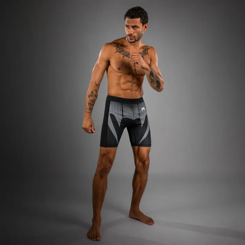 Venum No Gi Vale Tudo Shorts - Black/ Silver Grey - Image 2
