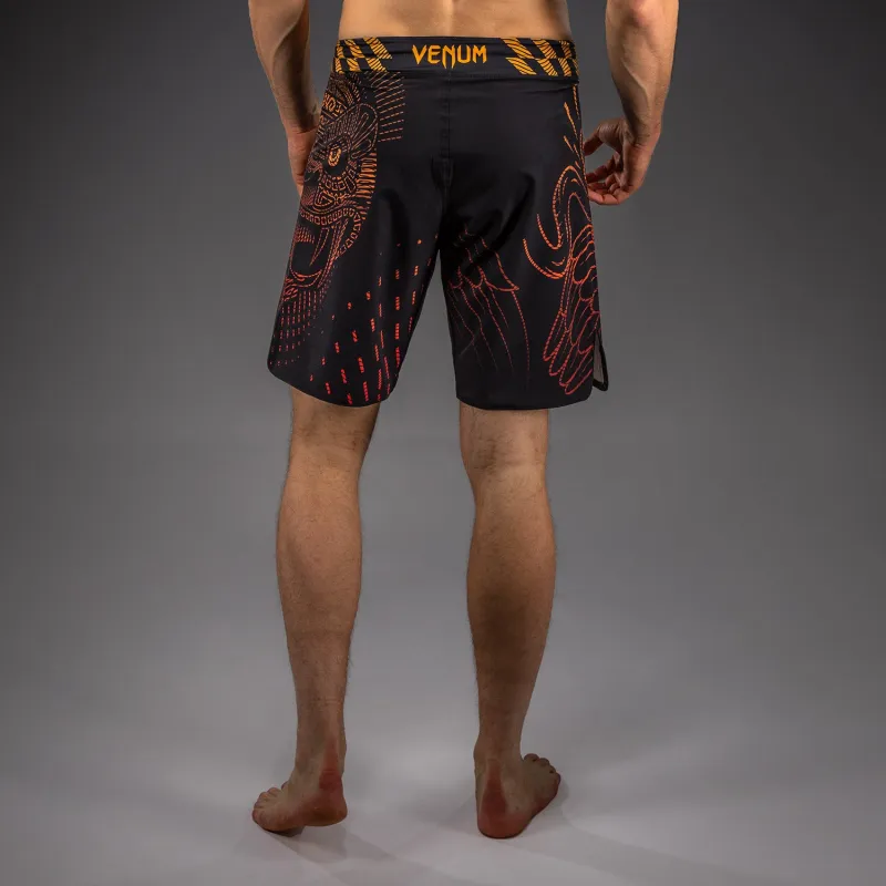 Venum Quetzal Fury Fightshorts - Black/Fury Red/ Tangerine - Image 2