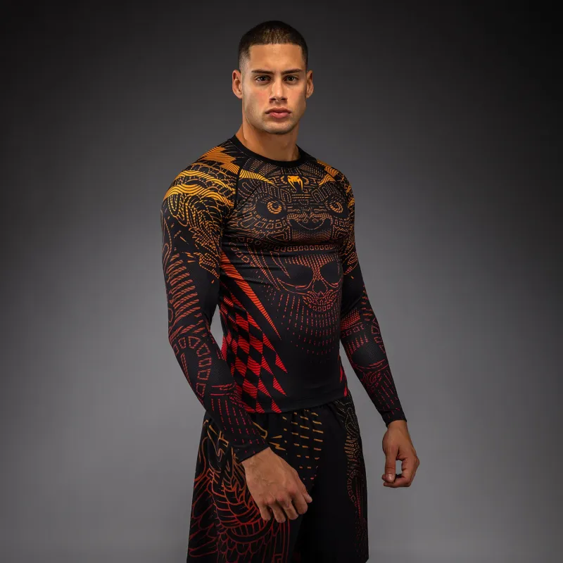 Venum Quetzal Fury Long Sleeve Rashguard - Black/Fury Red/ Tangerine - Image 2