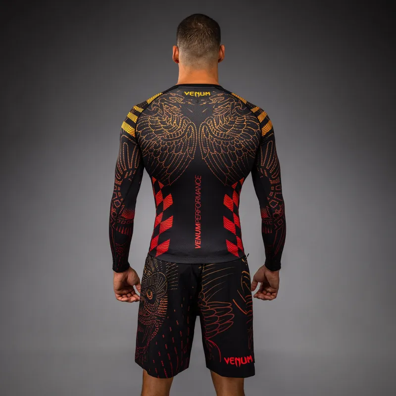 Venum Quetzal Fury Long Sleeve Rashguard - Black/Fury Red/ Tangerine - Image 3