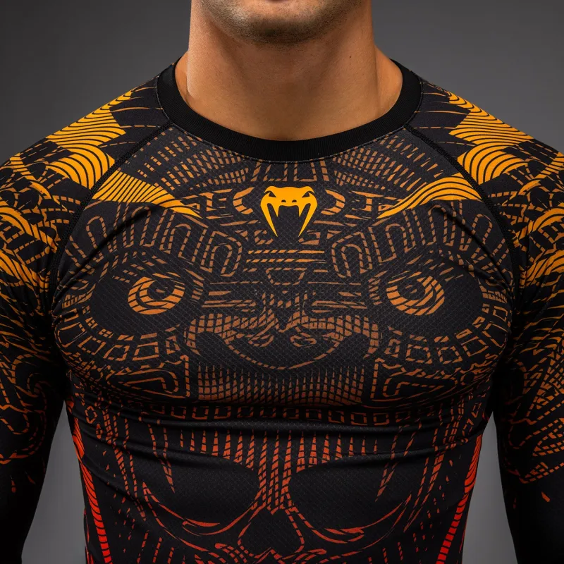 Venum Quetzal Fury Long Sleeve Rashguard - Black/Fury Red/ Tangerine - Image 4
