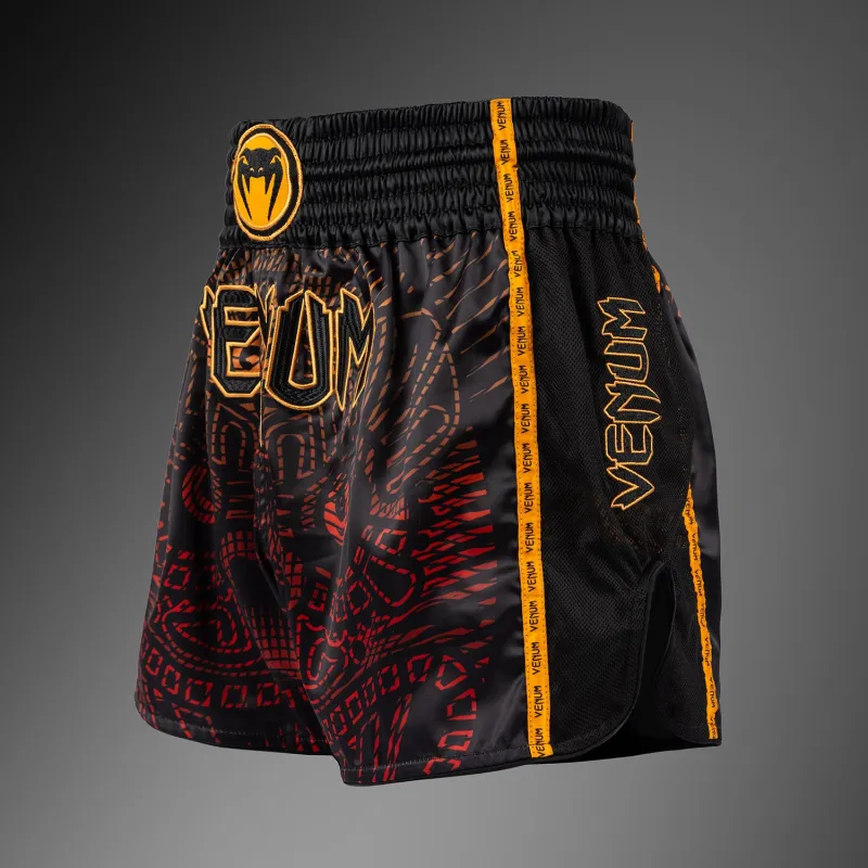 Venum Quetzal Fury Muay Thai shorts - Black/Fury Red/ Tangerine - Image 2