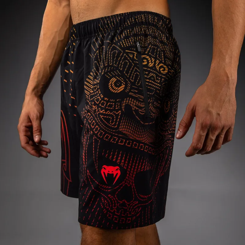 Venum Quetzal Fury Training Shorts - Black/Fury Red/ Tangerine - Image 3