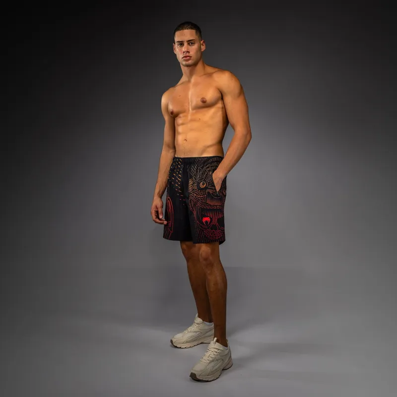 Venum Quetzal Fury Training Shorts - Black/Fury Red/ Tangerine - Image 5