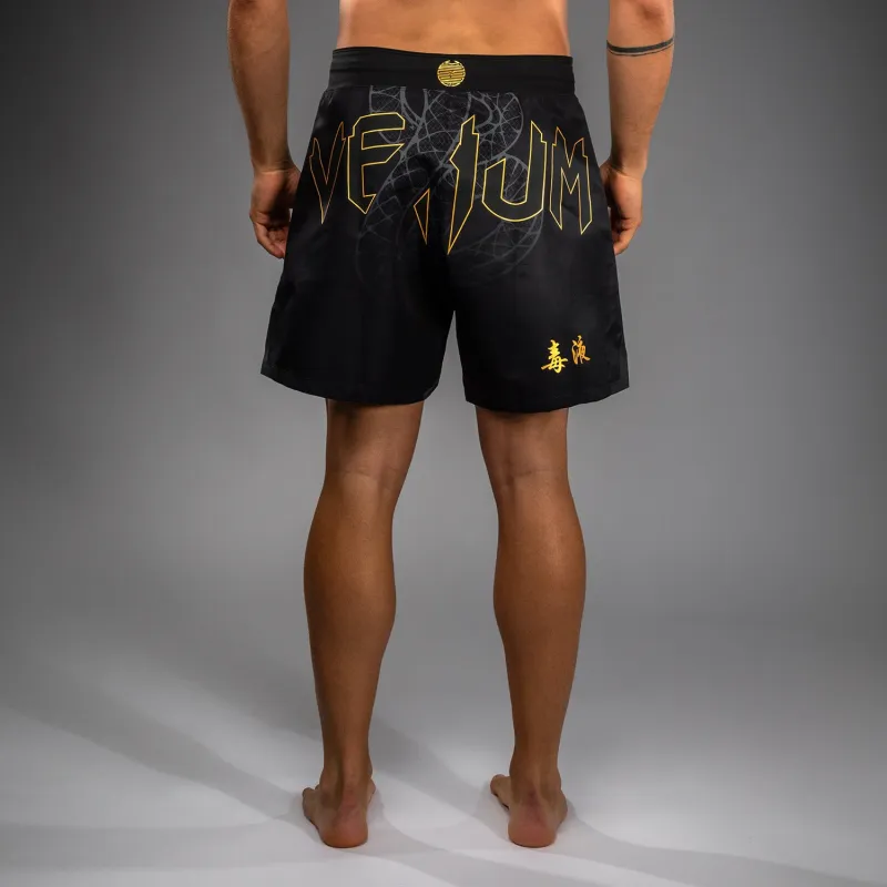 Venum Serpenti Fight Shorts - Black/Silver/Gold - Image 3